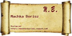 Machka Borisz névjegykártya